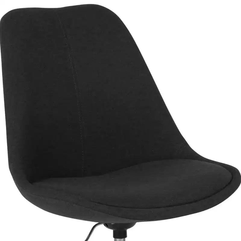 Sedia da ufficio direzionale in tessuto a metà schienale della serie Aurora di Flash Furniture con sollevamento pneumatico e base cromata