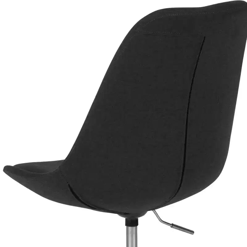 Sedia da ufficio direzionale in tessuto a metà schienale della serie Aurora di Flash Furniture con sollevamento pneumatico e base cromata