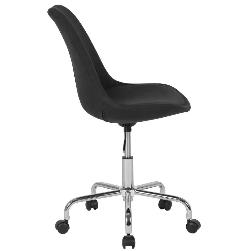 Sedia da ufficio direzionale in tessuto a metà schienale della serie Aurora di Flash Furniture con sollevamento pneumatico e base cromata