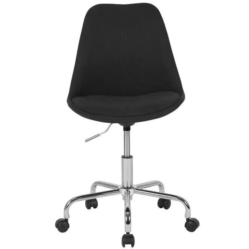 Sedia da ufficio direzionale in tessuto a metà schienale della serie Aurora di Flash Furniture con sollevamento pneumatico e base cromata