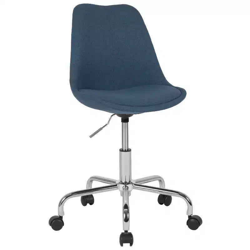 Sedia da ufficio direzionale in tessuto a metà schienale della serie Aurora di Flash Furniture con sollevamento pneumatico e base cromata