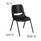 Sedia impilabile ergonomica Flash Furniture serie HERCULES, capacità 399 kg, con telaio in metallo