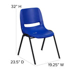 Sedia impilabile ergonomica Flash Furniture serie HERCULES, capacità 399 kg, con telaio in metallo