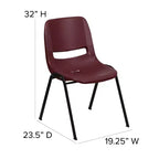 Sedia impilabile ergonomica Flash Furniture serie HERCULES, capacità 399 kg, con telaio in metallo