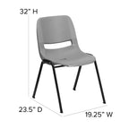 Sedia impilabile ergonomica Flash Furniture serie HERCULES, capacità 399 kg, con telaio in metallo