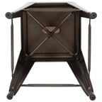 Flash Furniture Sgabello da bar in metallo da 30 pollici con sedile in legno - Impilabile, set da 4