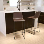 Flash Furniture Sgabelli da Bar con Altezza da Bar in Similpelle di Qualità Commerciale, Set da 2, 76 cm