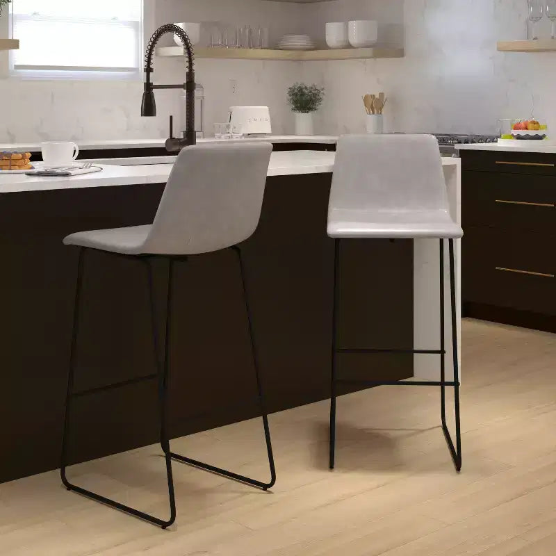 Flash Furniture Sgabelli da Bar con Altezza da Bar in Similpelle di Qualità Commerciale, Set da 2, 76 cm