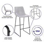 Flash Furniture Sgabelli da Bar con Altezza da Bar in Similpelle di Qualità Commerciale, Set da 2, 76 cm