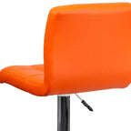 Flash Furniture Sgabello da Bar Moderno in Vinile Trapuntato Regolabile in Altezza con Base Cromata