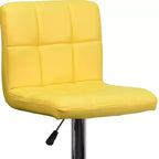 Flash Furniture Sgabello da Bar Moderno in Vinile Trapuntato Regolabile in Altezza con Base Cromata