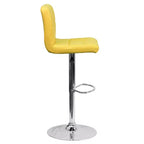 Flash Furniture Sgabello da Bar Moderno in Vinile Trapuntato Regolabile in Altezza con Base Cromata