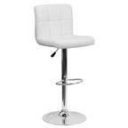 Flash Furniture Sgabello da Bar Moderno in Vinile Trapuntato Regolabile in Altezza con Base Cromata