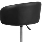 Flash Furniture Sgabello da bar contemporaneo regolabile in altezza con schienale a botte e base cromata