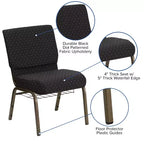 Sedia da chiesa Flash Furniture HERCULES Series con larghezza di 53,34 cm e leggio