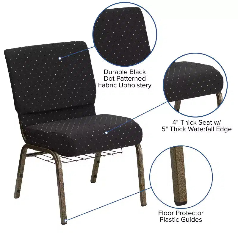 Sedia da chiesa Flash Furniture HERCULES Series con larghezza di 53,34 cm e leggio