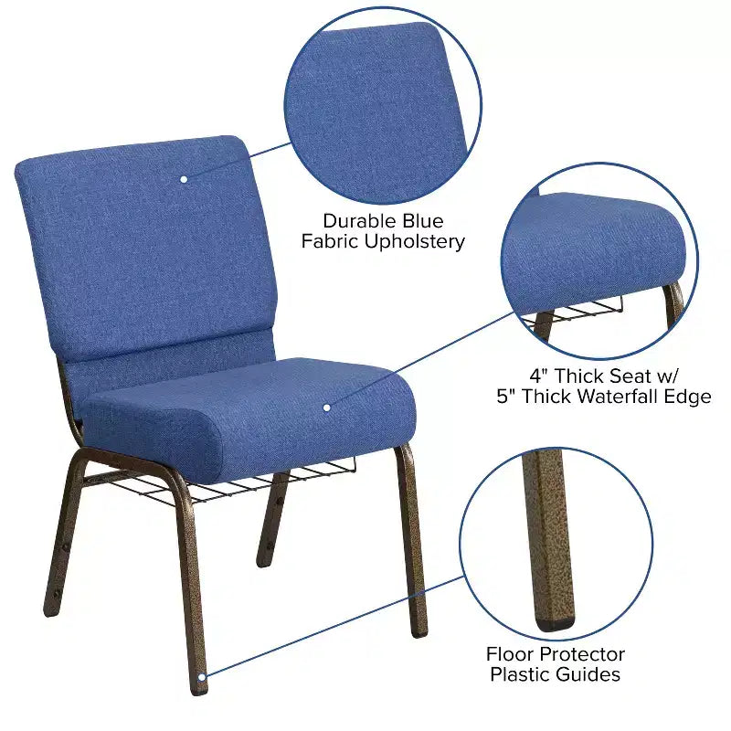 Sedia da chiesa Flash Furniture HERCULES Series con larghezza di 53,34 cm e leggio