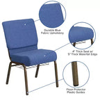 Sedia da chiesa Flash Furniture HERCULES Series con larghezza di 53,34 cm e leggio