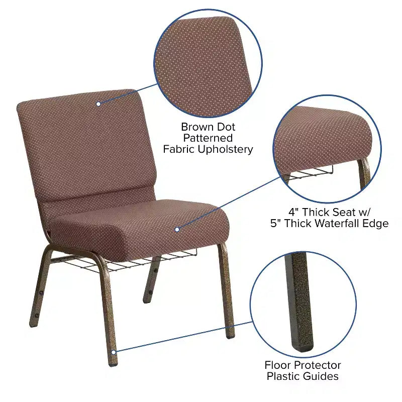 Sedia da chiesa Flash Furniture HERCULES Series con larghezza di 53,34 cm e leggio