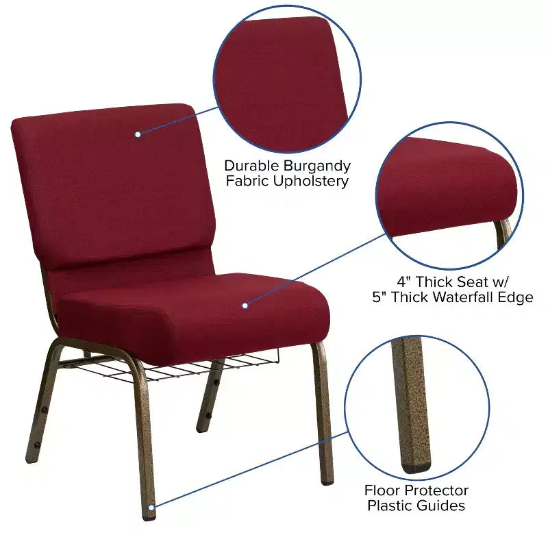 Sedia da chiesa Flash Furniture HERCULES Series con larghezza di 53,34 cm e leggio