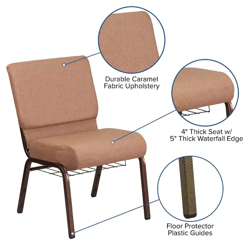Sedia da chiesa Flash Furniture HERCULES Series con larghezza di 53,34 cm e leggio