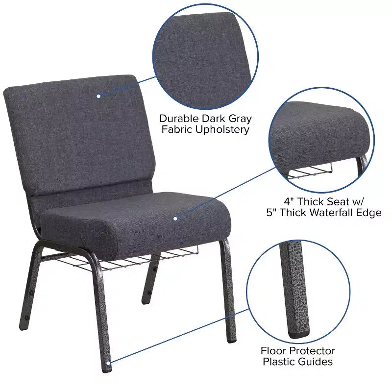 Sedia da chiesa Flash Furniture HERCULES Series con larghezza di 53,34 cm e leggio