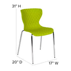 Flash Furniture Lowell Sedia Impilabile in Plastica dal Design Contemporaneo