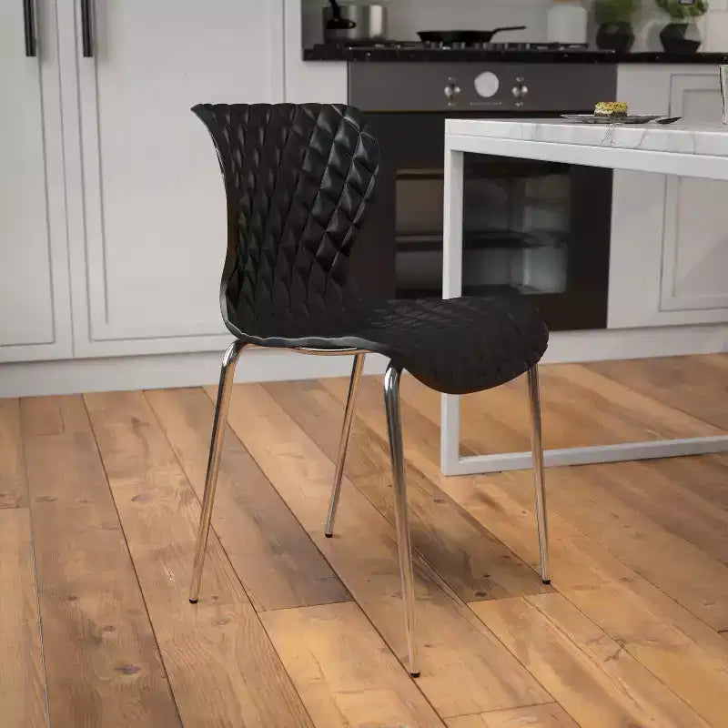 Flash Furniture Lowell Sedia Impilabile in Plastica dal Design Contemporaneo