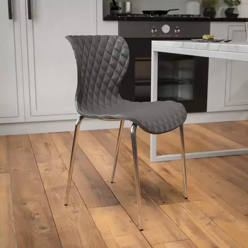 Flash Furniture Lowell Sedia Impilabile in Plastica dal Design Contemporaneo