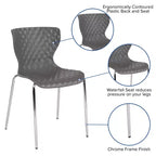 Flash Furniture Lowell Sedia Impilabile in Plastica dal Design Contemporaneo