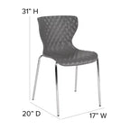 Flash Furniture Lowell Sedia Impilabile in Plastica dal Design Contemporaneo
