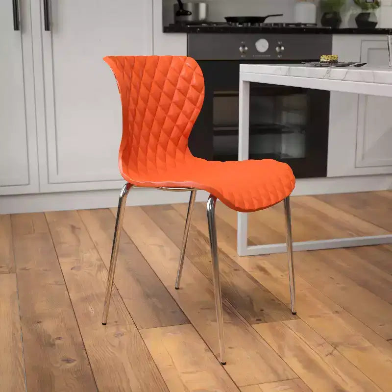 Flash Furniture Lowell Sedia Impilabile in Plastica dal Design Contemporaneo
