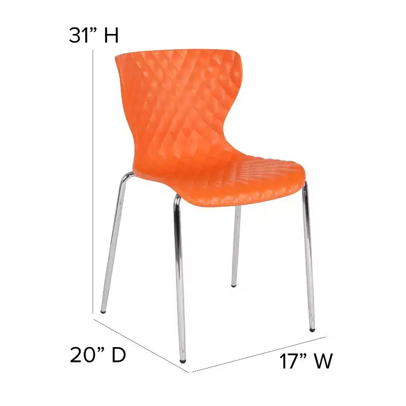 Flash Furniture Lowell Sedia Impilabile in Plastica dal Design Contemporaneo