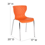 Flash Furniture Lowell Sedia Impilabile in Plastica dal Design Contemporaneo