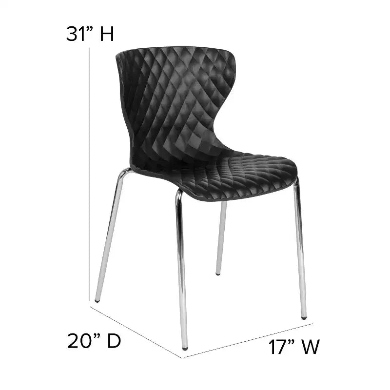 Flash Furniture Lowell Sedia Impilabile in Plastica dal Design Contemporaneo