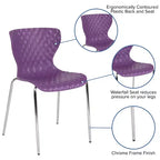 Flash Furniture Lowell Sedia Impilabile in Plastica dal Design Contemporaneo