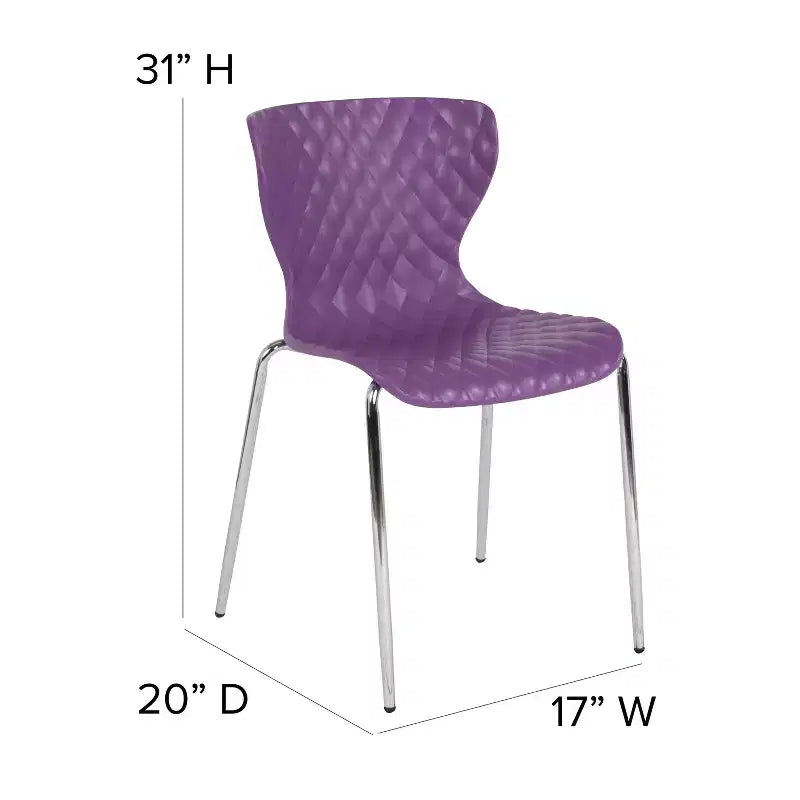 Flash Furniture Lowell Sedia Impilabile in Plastica dal Design Contemporaneo