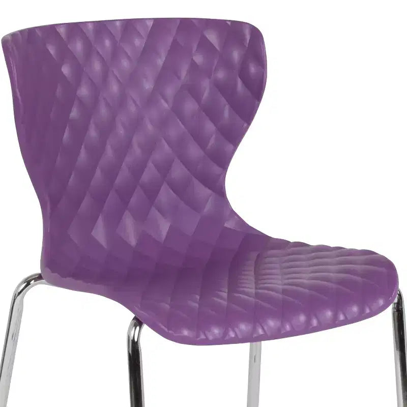 Flash Furniture Lowell Sedia Impilabile in Plastica dal Design Contemporaneo