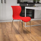 Flash Furniture Lowell Sedia Impilabile in Plastica dal Design Contemporaneo