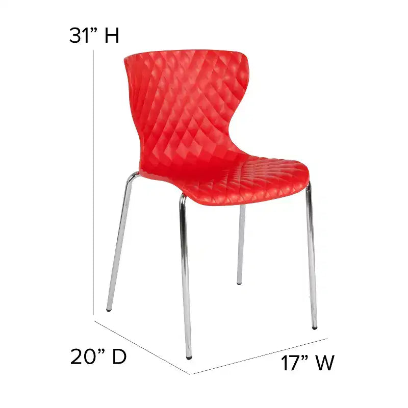 Flash Furniture Lowell Sedia Impilabile in Plastica dal Design Contemporaneo