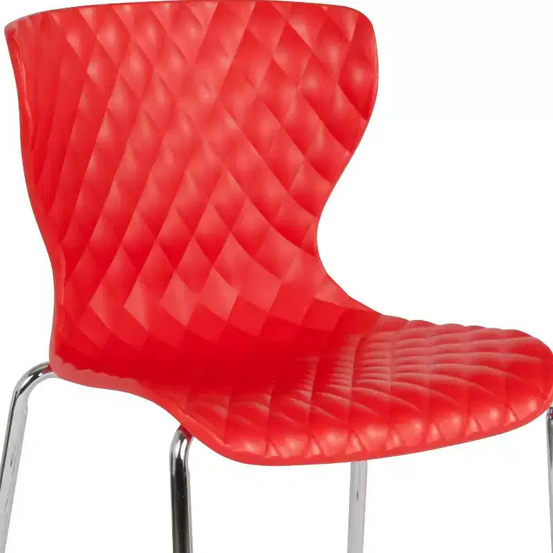 Flash Furniture Lowell Sedia Impilabile in Plastica dal Design Contemporaneo
