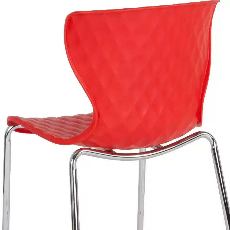 Flash Furniture Lowell Sedia Impilabile in Plastica dal Design Contemporaneo