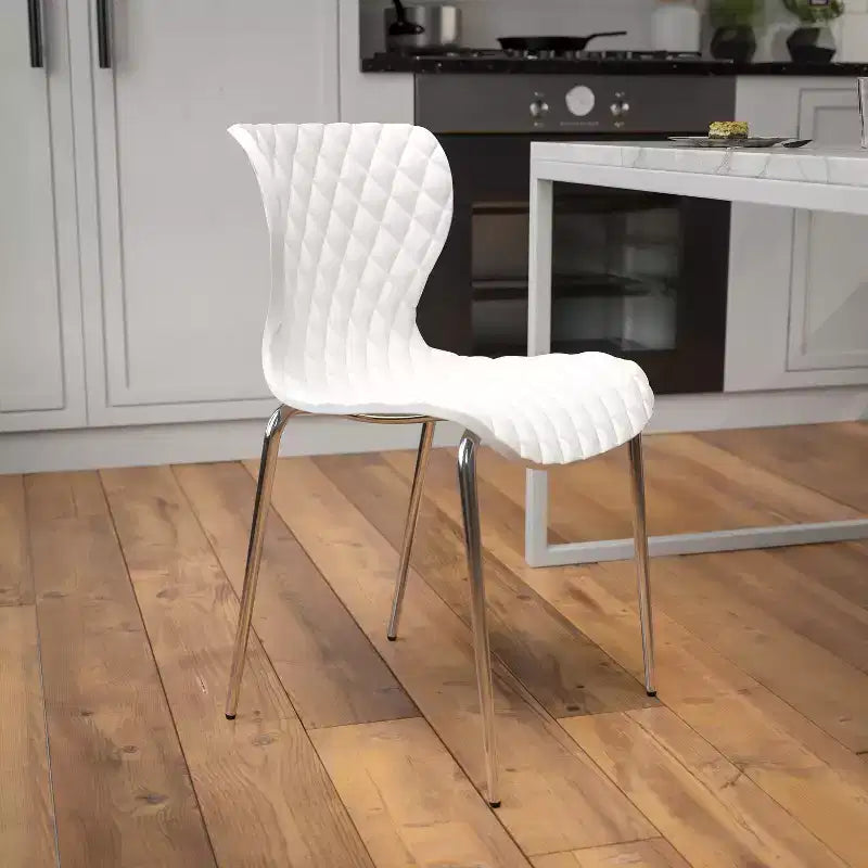 Flash Furniture Lowell Sedia Impilabile in Plastica dal Design Contemporaneo