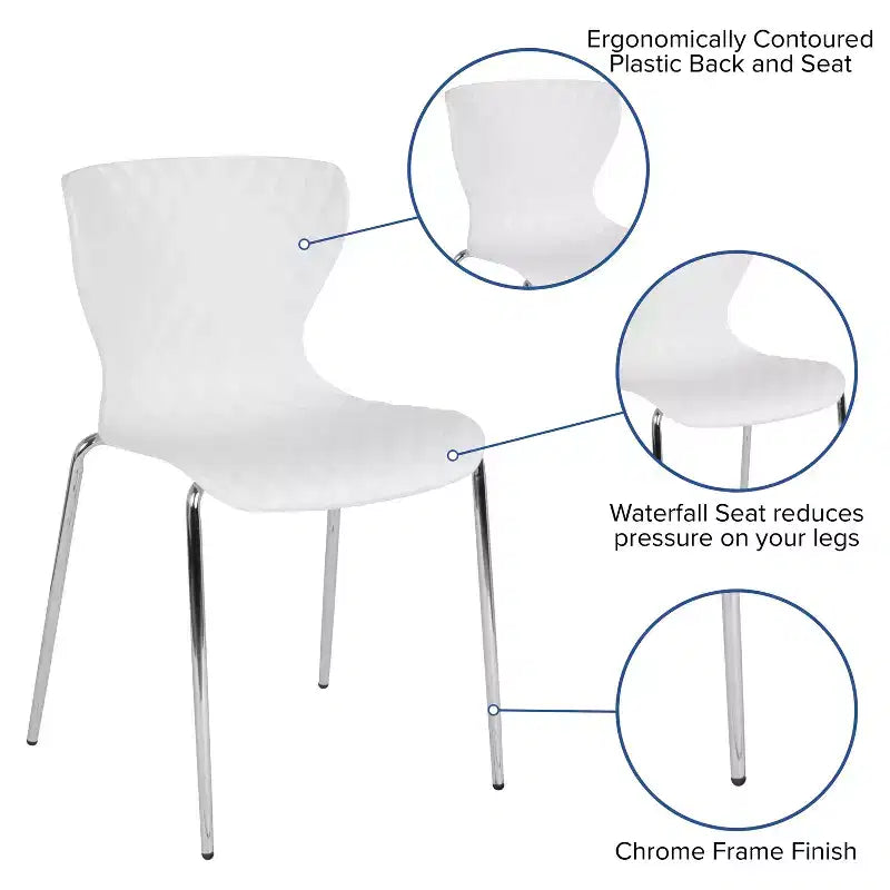 Flash Furniture Lowell Sedia Impilabile in Plastica dal Design Contemporaneo