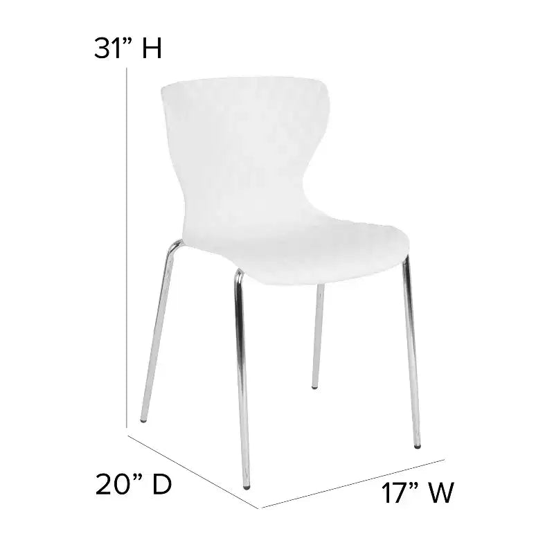 Flash Furniture Lowell Sedia Impilabile in Plastica dal Design Contemporaneo
