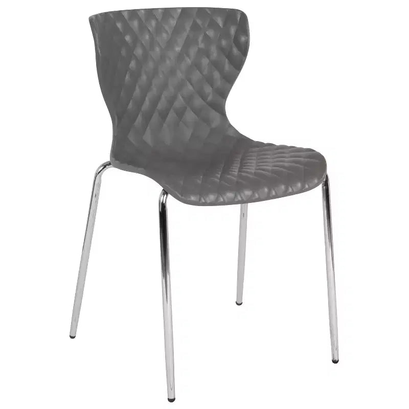Flash Furniture Lowell Sedia Impilabile in Plastica dal Design Contemporaneo