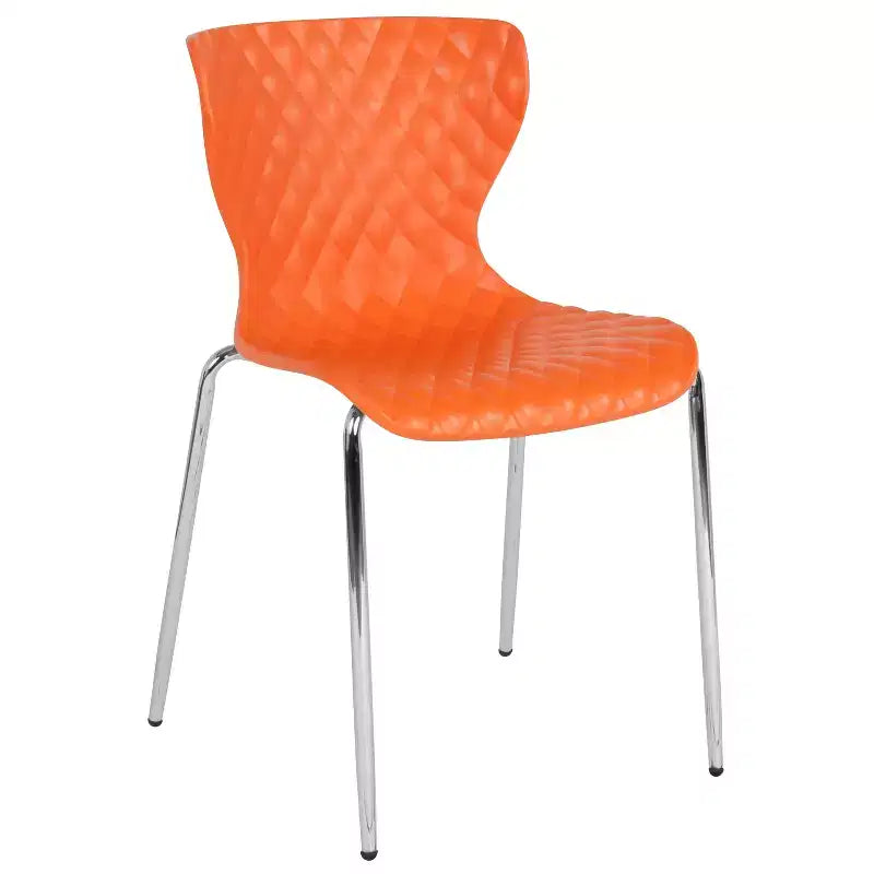 Flash Furniture Lowell Sedia Impilabile in Plastica dal Design Contemporaneo