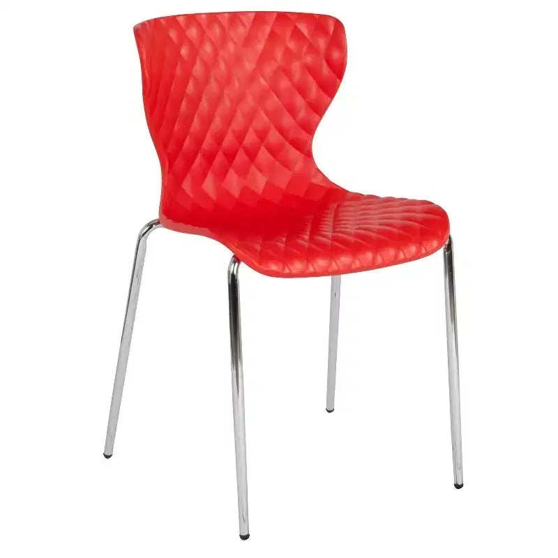 Flash Furniture Lowell Sedia Impilabile in Plastica dal Design Contemporaneo