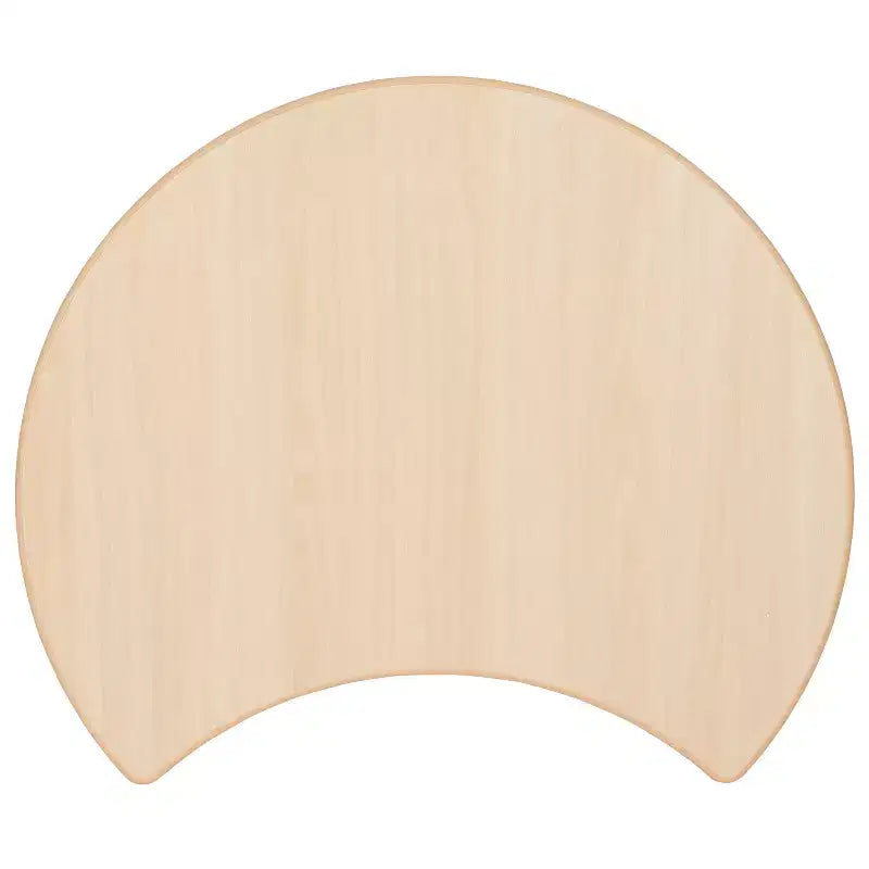 Flash Furniture 25.125W x 35.5L Tavolo per attività regolabile in altezza in plastica naturale a mezzaluna