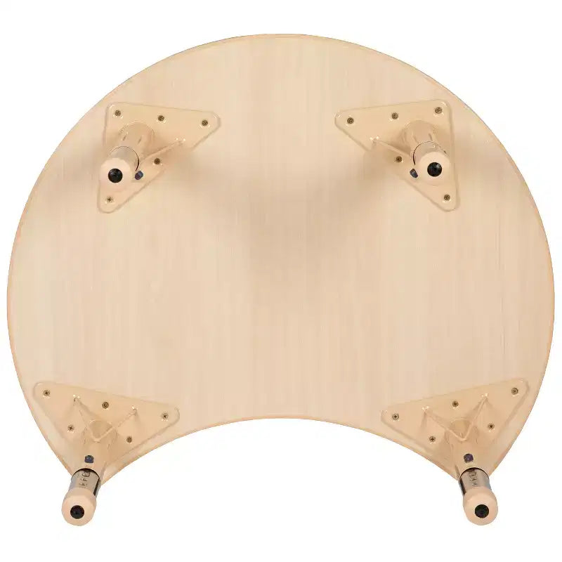 Flash Furniture 25.125W x 35.5L Tavolo per attività regolabile in altezza in plastica naturale a mezzaluna